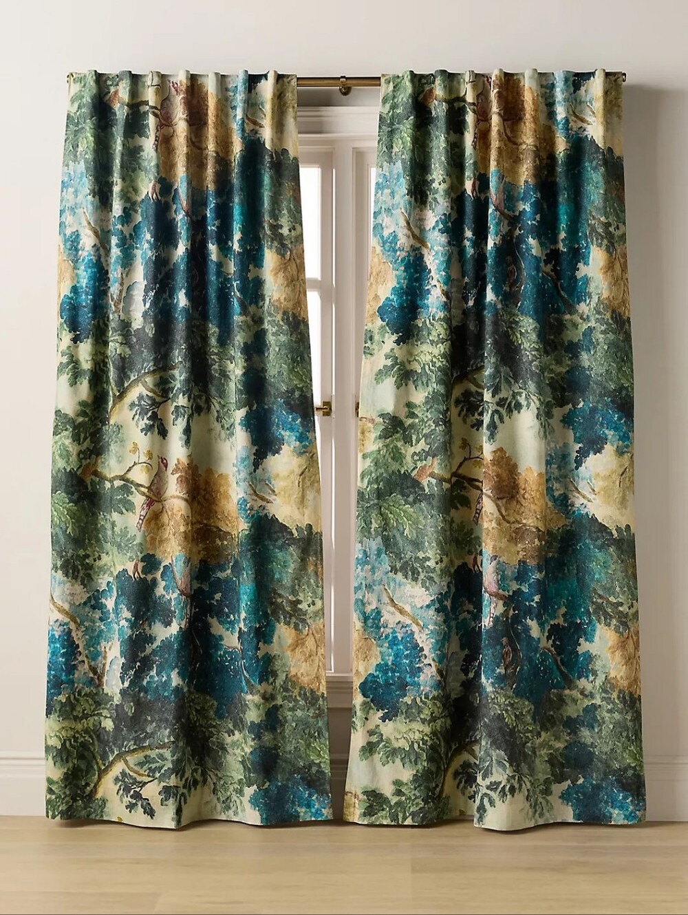 Anthropologie Judarn Printed Cotton Blackout Curtain ONE Panel